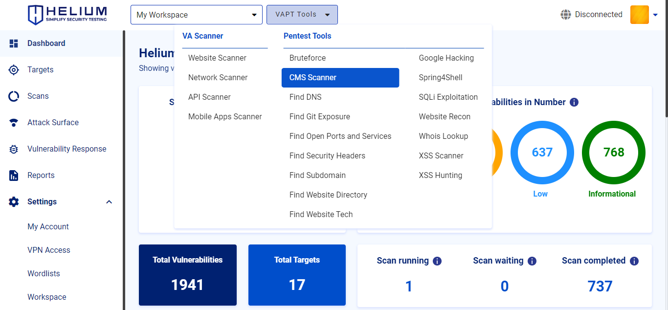 Select CMS Scanner Navbar Capture