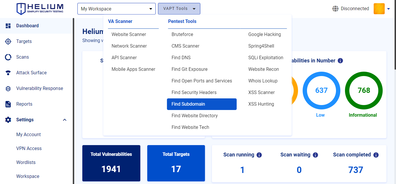 Select Find Subdomain Navbar Capture