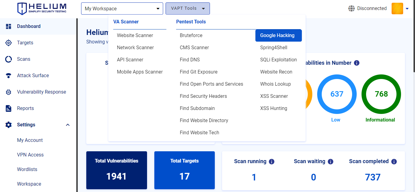 Select Google Hacking Navbar Capture