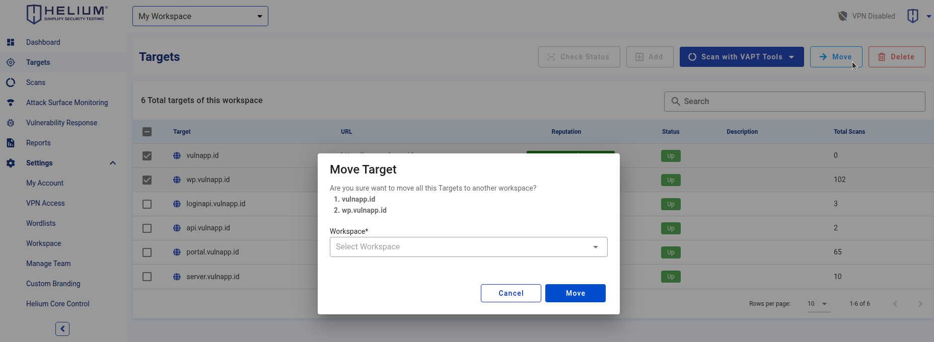 Confirmation Move Target Capture