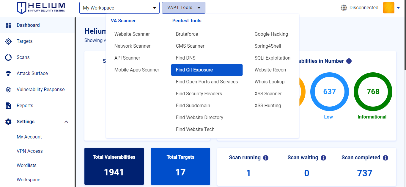 Select Find Git Exposure Navbar Capture