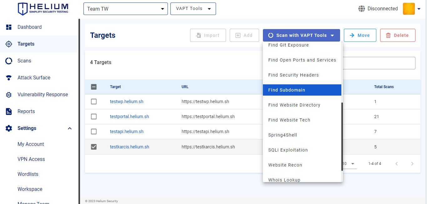 Select Find Subdomain Capture