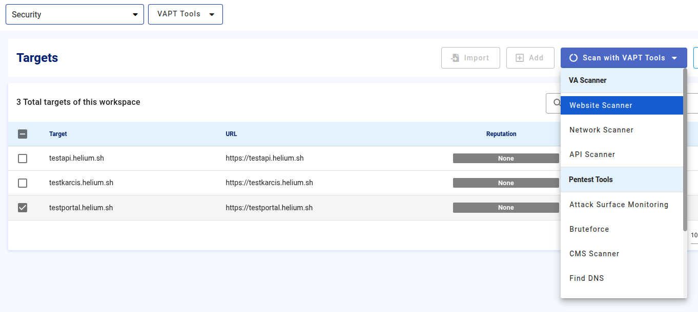 Select Website Scanner Capture