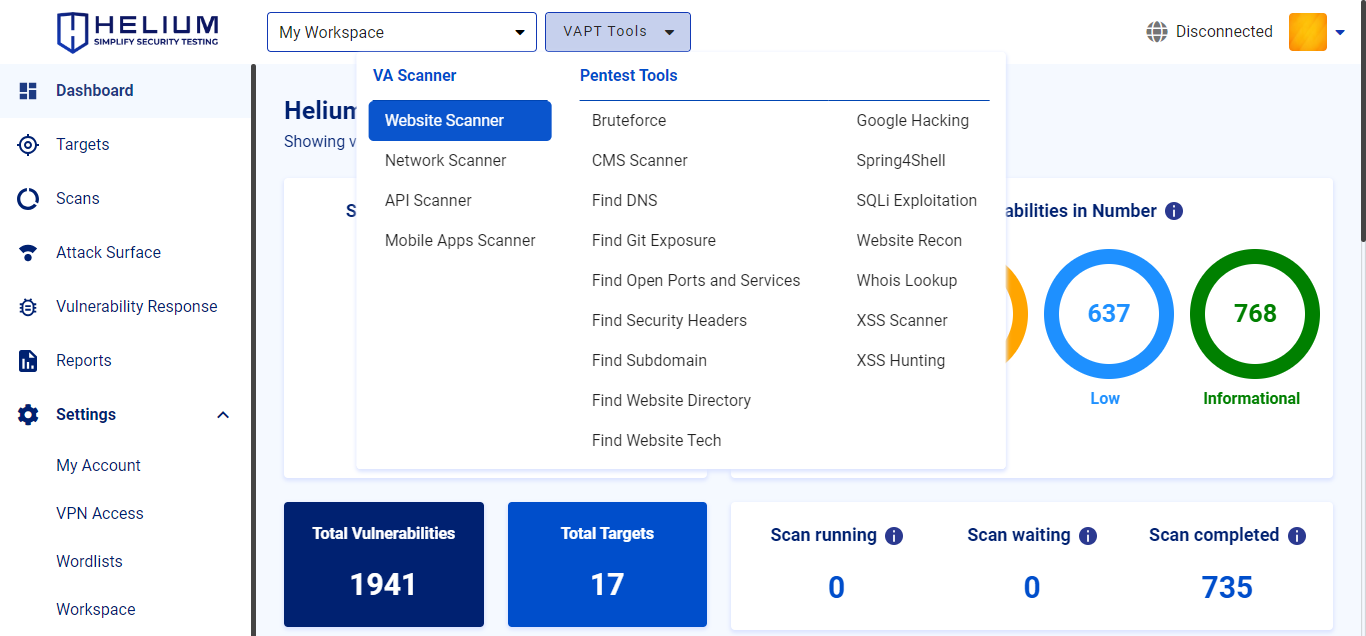 Select Website Scanner Navbar Capture