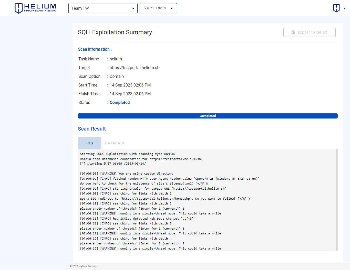 Detail Scans SQLi Capture