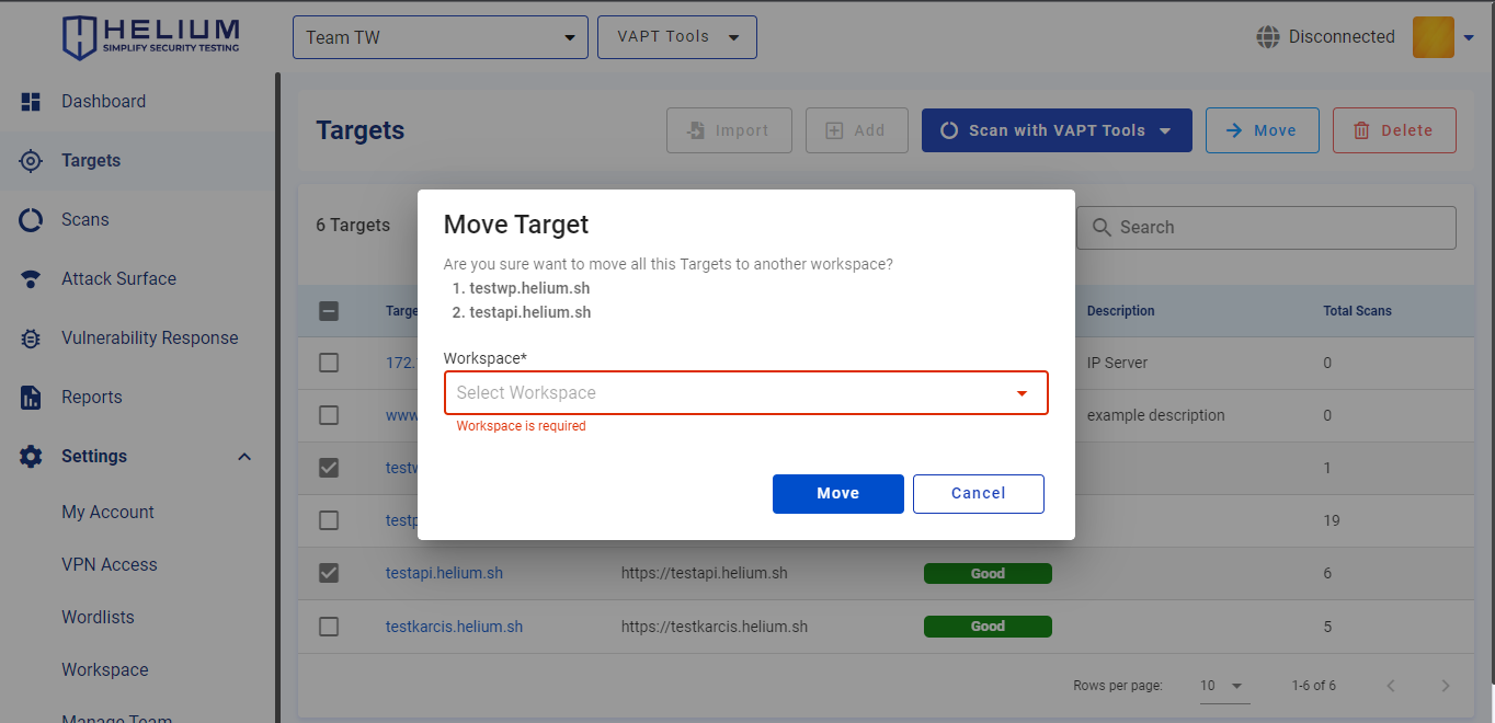 Confirmation Move Target Capture