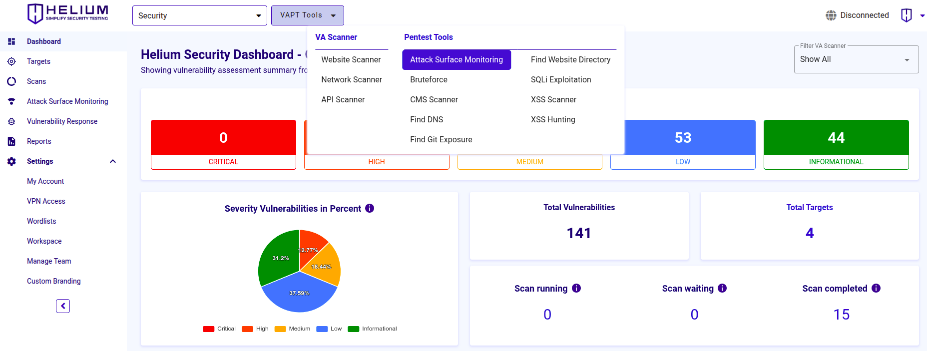 Select Attack Surface Monitoing Scanner Navbar Capture